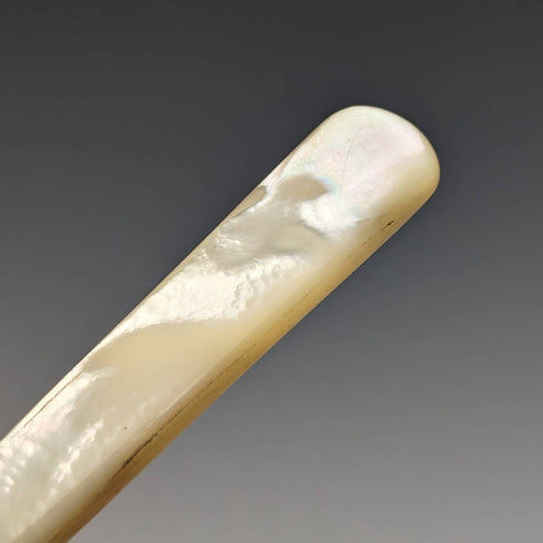 英国アンティーク 白蝶貝ハンドル デザートカトラリー 6ペアセット 布ケース入